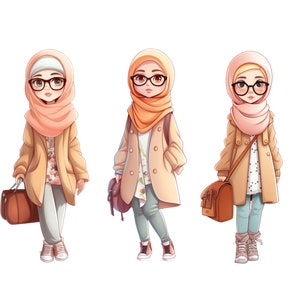 Cartoon hijab girl  Anime muslim, Pretty anime girl, Girl glasses anime