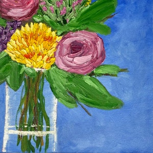 Floral Oil painting - Palette knife painting