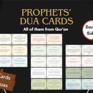 Ramadan Dua-kaarten Profeet Dua's in de Koran / Islamitische Dua Prints Flash Cards / Floral Dua-kaarten / Afdrukbare Dua-kaart / Dubbelzijdige gebedskaart