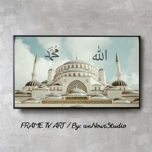 Samsung Frame TV Art / Islamic Frame TV Art / Modern Islamic Wall Art / Historical Digital TV Art / Blue Mosque Art