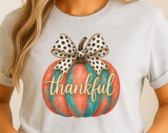 Watercolor Coquette Pumpkin Design PNG SVG | watercolor pumpkin png | pumpkin coquette png | thankful pumpkin png svg | thanksgiving png