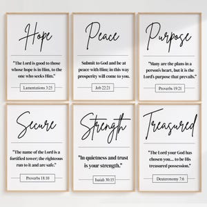 Neutral Bible Verse Print Set: Modern Scripture Wall Art (Digital Download