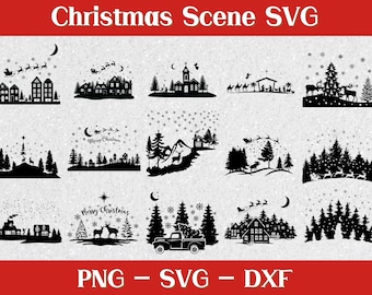 Christmas Scene SVG Bundle: Festive Holiday Designs (Digital Download)