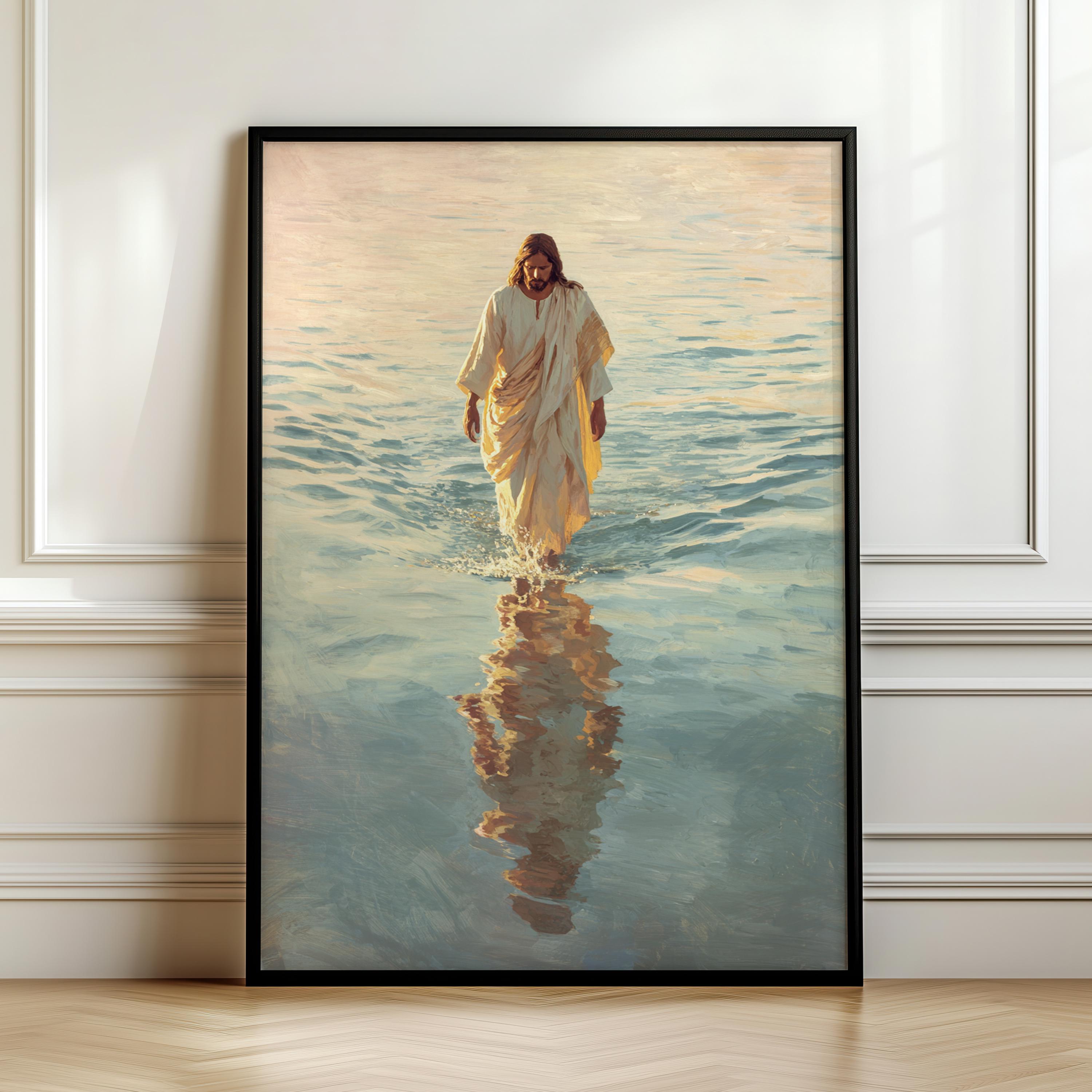 Jesus Walking on Water Digital Wall Art | Christian Printable Art ...