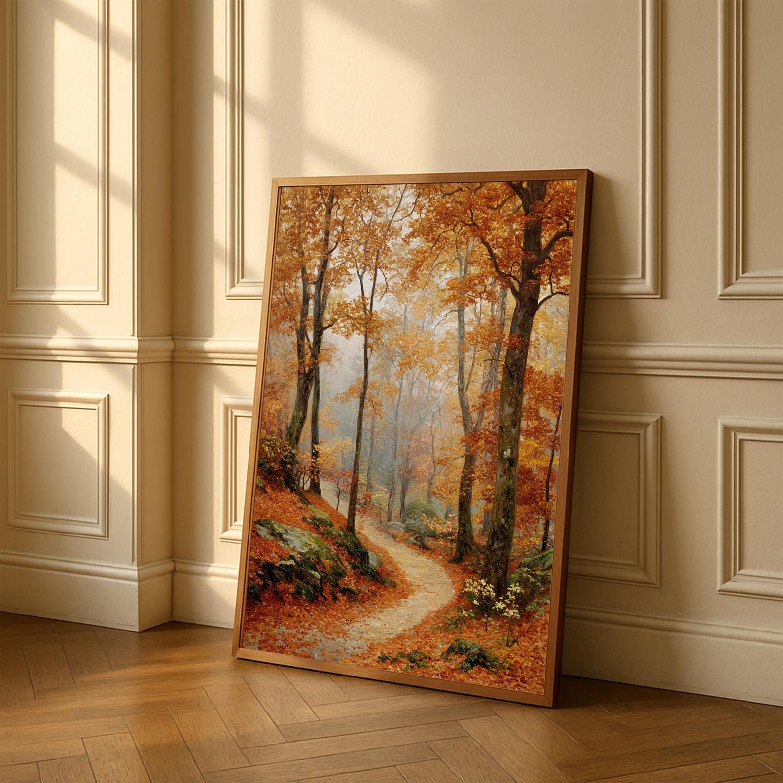 Autumn Forest Path Wall Art Printable, Fall Landscape Digital Download ...