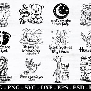 Pacchetto svg per bambini cristiani / versetto biblico in formato svg per bambini / svg per asilo nido sulla fede / svg per figlio di Dio / disegni di scritture cricut