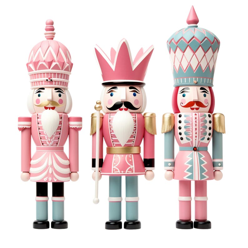 Pink Nutcracker PNG, Pastel Christmas Clipart, Ballet Holiday SVG Bundle image 2