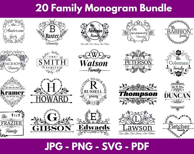 Family Monogram Svg Bundle, Welcome Sign Svg, Welcome Svg Bundle ...