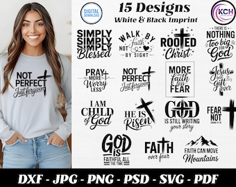 Christian Sublimation Design Bundle SVG PNG | Every day christian design bundle | inspirational faith | Christian shirt designs png svg