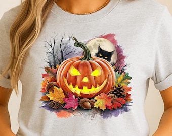 Spooky Pumpkin PNG, Halloween Sublimation Design for Shirts and Sweatshirts