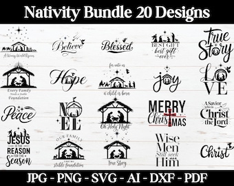 Nativity SVG Bundle: 20 Christian Christmas Designs (Digital Download)