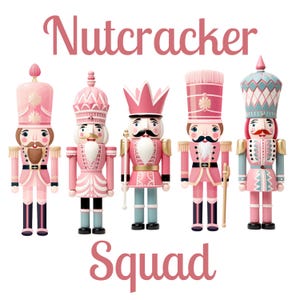 Pink Nutcracker PNG, Pastel Christmas Clipart, Ballet Holiday SVG Bundle image 7