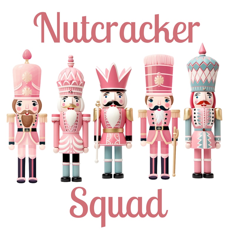 Pink Nutcracker PNG, Pastel Christmas Clipart, Ballet Holiday SVG Bundle image 7