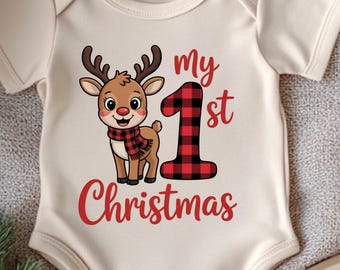 My First Christmas Reindeer SVG PNG | Baby’s 1st Christmas Design | Holiday Sublimation