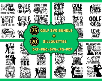 Paquete de archivos SVG de golf, diseños divertidos para camisetas de golf para Cricut y Silhouette.
