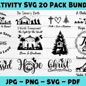 Nativity Scene SVG Bundle: Christmas Laser Cut Files (Digital Download)