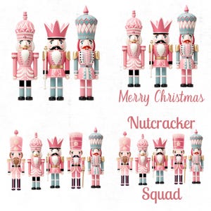 Pink Nutcracker PNG, Pastel Christmas Clipart, Ballet Holiday SVG Bundle image 1