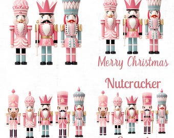 Pink Nutcracker PNG, Pastel Christmas Clipart, Ballet Holiday SVG Bundle