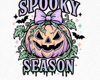 Pastel Goth Pumpkin PNG, Spooky Season Halloween Sublimation Shirt Design