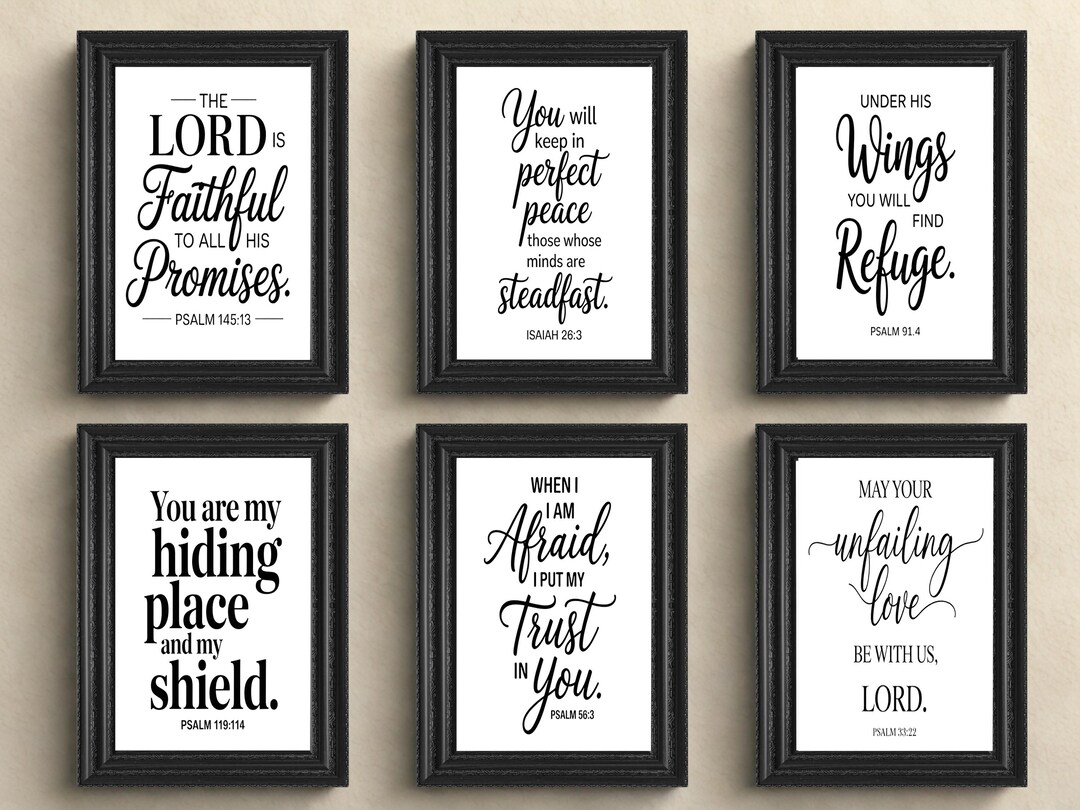 Scripture Verse Print Set (6) – Christian Wall Art, Printable Bible ...