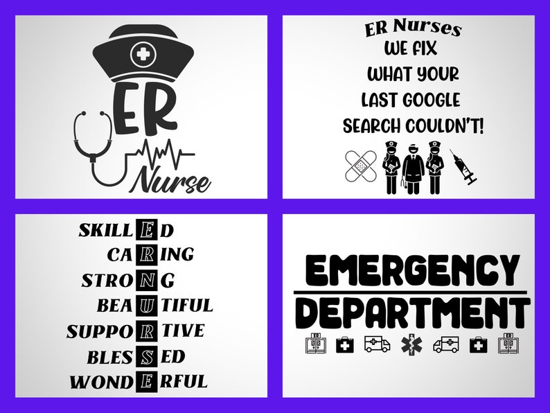 ER Nurse SVG Files Bundle: Emergency Room Designs (digital Download) - Etsy