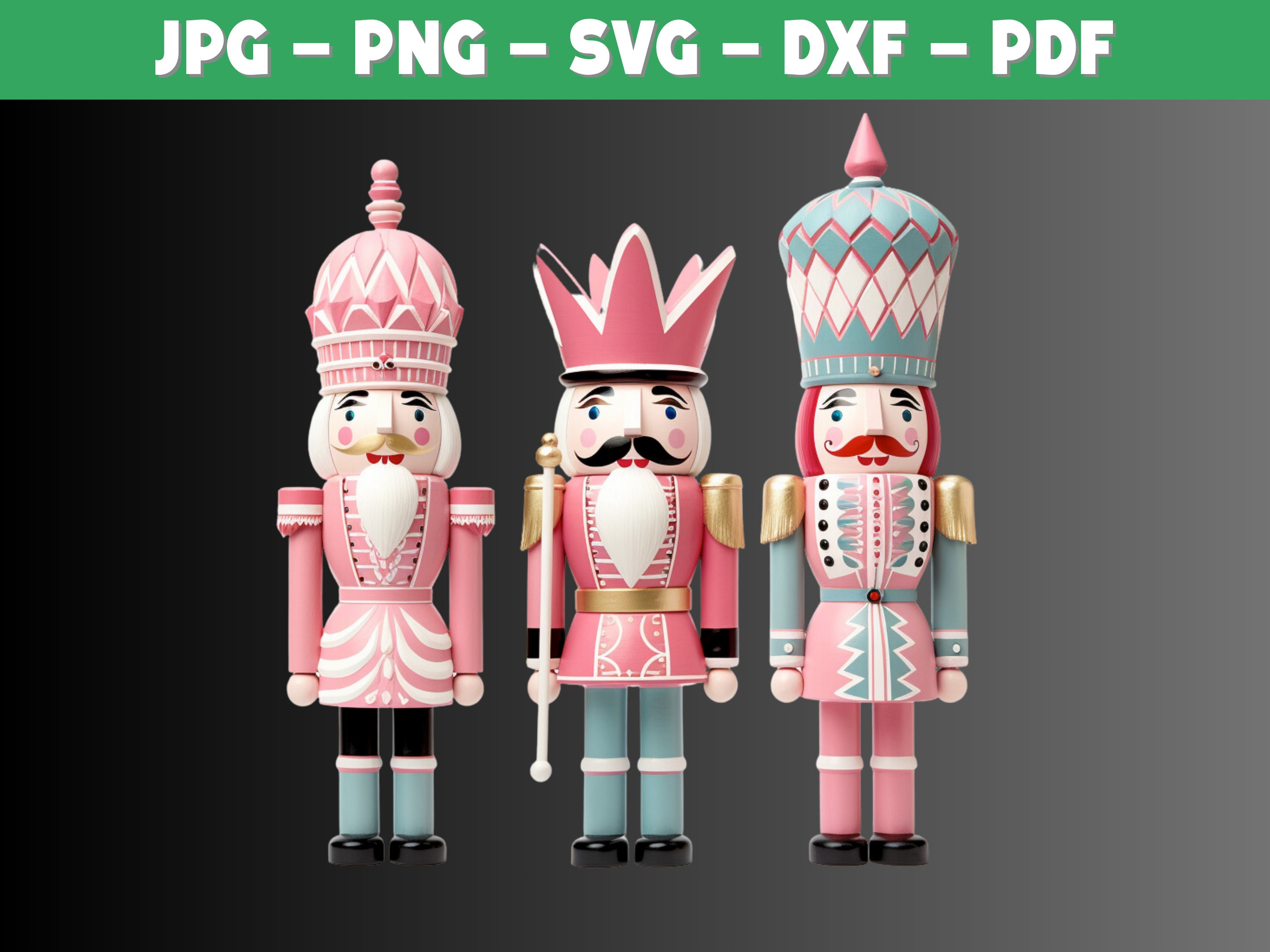 Pink Nutcracker SVG, Pink Nutcracker PNG, Pink Christmas Bundle Svg