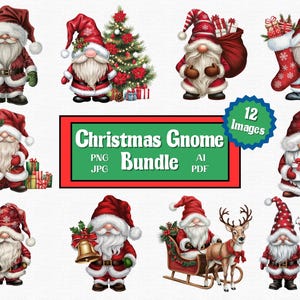 Aquarell Weihnachtszwerg, Aquarell Weihnachtszwerg Clipart, Weihnachtszwerg, Weihnachtszwerg PNG, Weihnachtszwerg Bundle, Zwerg PNG