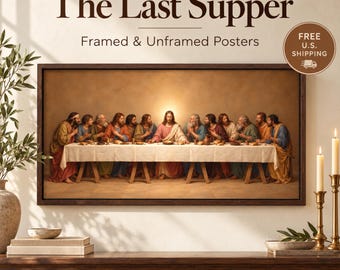 The Last Supper Christian Wall Art, Jesus and Apostles, Biblical Decor, Dining Room Picture