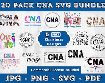 CNA SVG Bundle: 20 Pack, Plus 5 Christmas Designs (Digital Download)