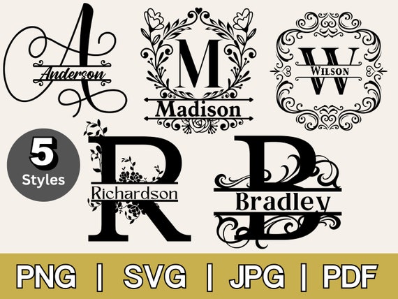 Monogram SVG Bundle | Split Letter Fonts (Digital Download)