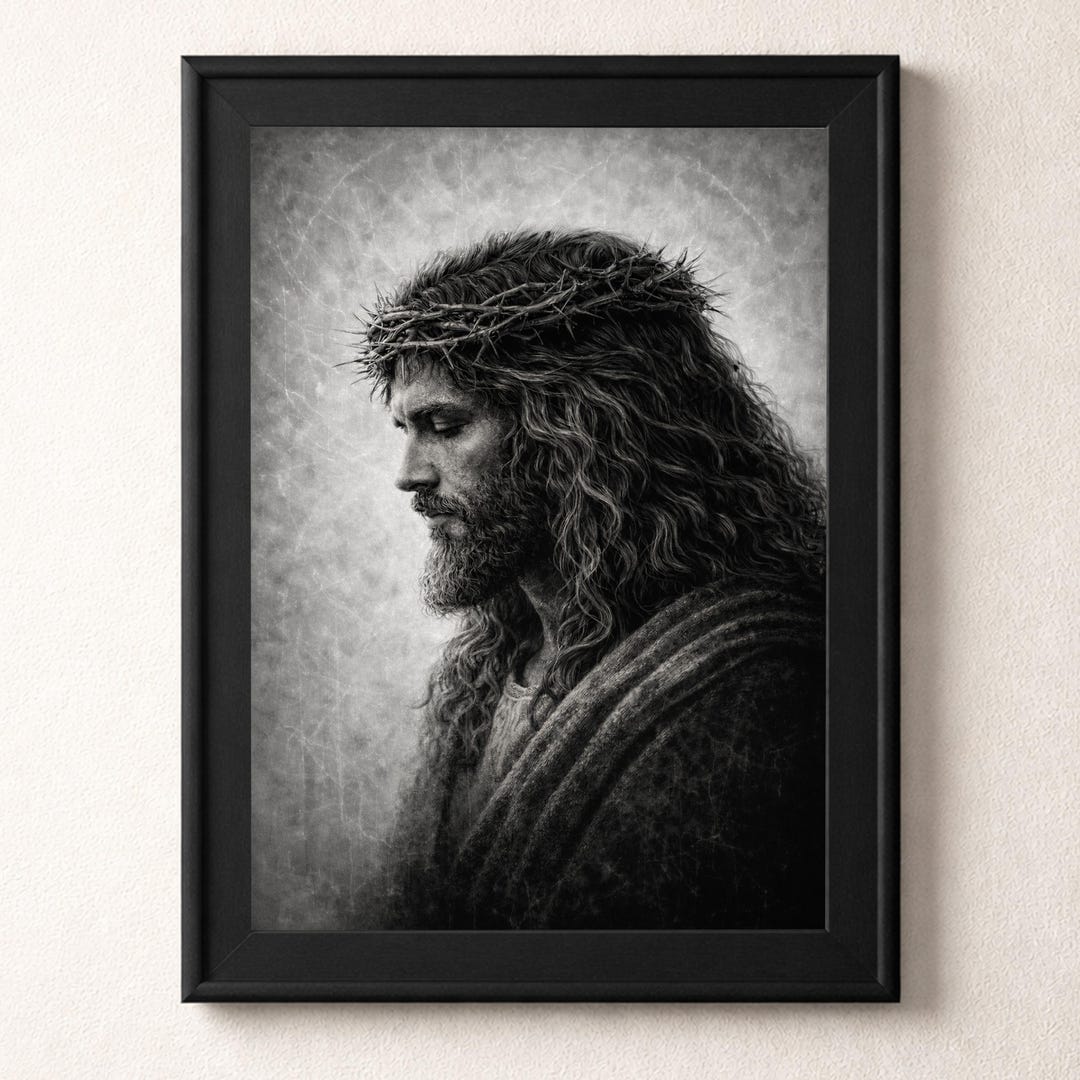 Jesus Crown of Thorns Wall Art Printable, Christian Decor, Instant ...