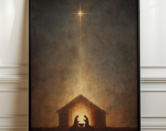 Nativity Printable Wall Art • Bethlehem Manger Wall Art • Christian Christmas Home Decor
