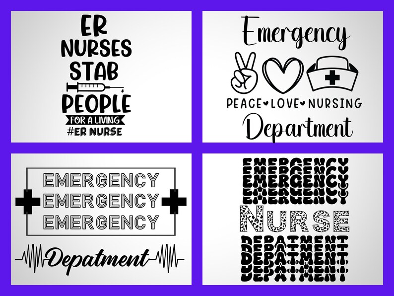 ER Nurse SVG Files Bundle: Emergency Room Designs (digital Download) - Etsy