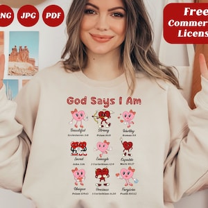 God Says You Are, Jesus Valentines Day, christian valentine png, christian valentine svg, god says i am png, christian easter svg
