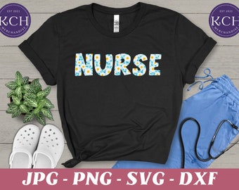 Nurse Floral Design: RN Sublimation PNG (Digital Download)