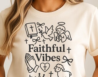 Christian Doodle SVG, Faith Collage PNG for Shirts Stickers and Bible Journaling