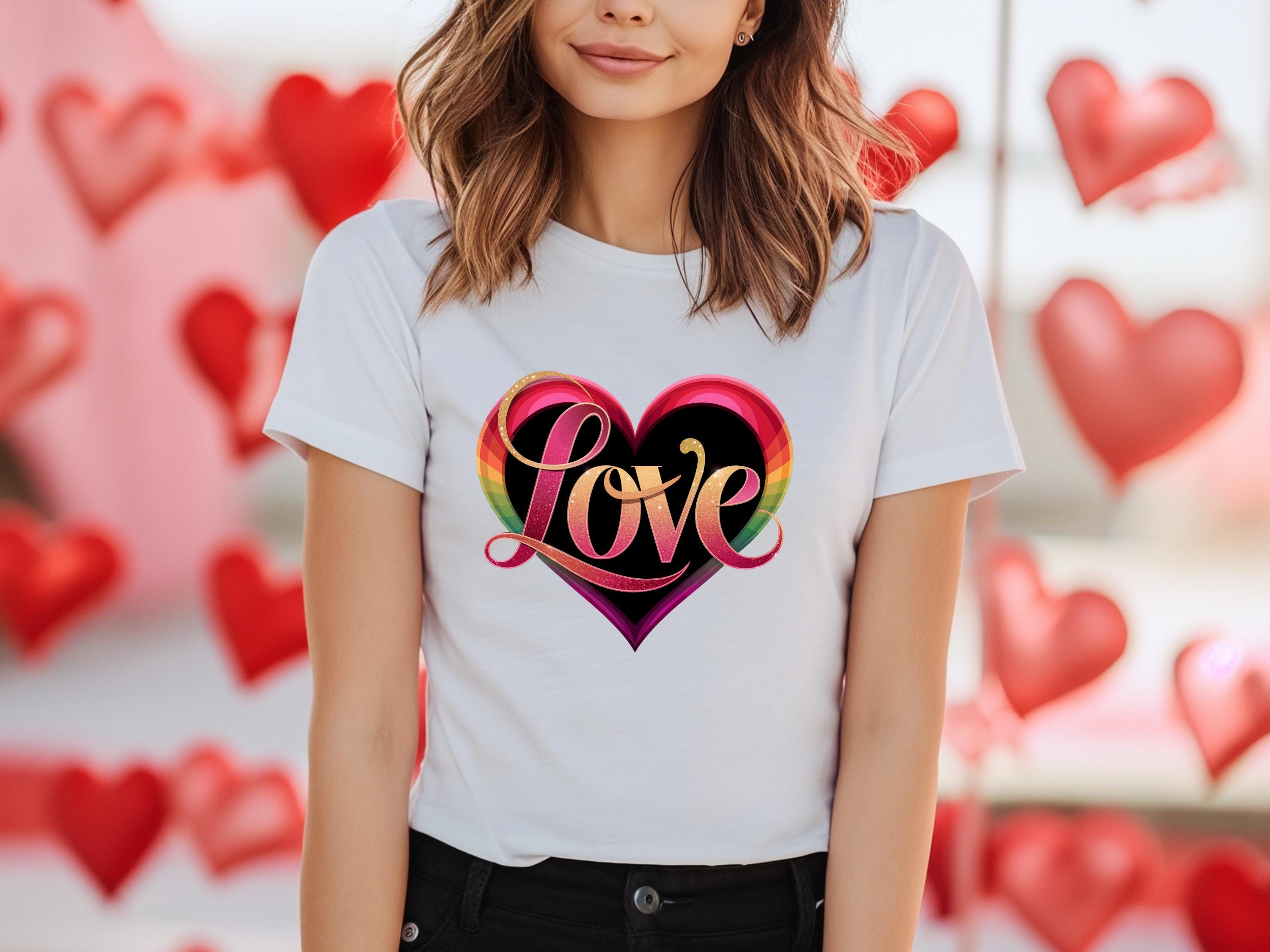 Retro Valentine Love Heart PNG SVG: Glitter Design (digital Download ...
