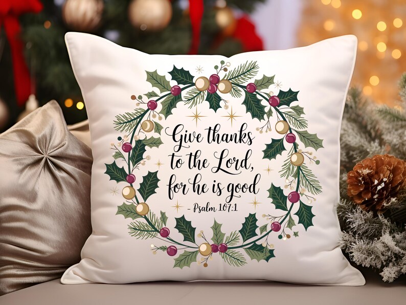 Faith Wreath Bundle for Christmas, Christian Clipart, Bible Verse Ornaments image 6