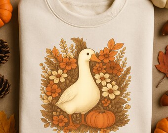 Trendy Goose Png, Pumpkin Season Png, Autumn Leaves Pumpkin Png, Fall Vibes Png, Girly Autumn Png, Fall Coquette Png, Autumn Goose Png