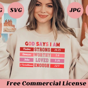 God Says I Am SVG Bundle: Christian Valentine Design (Digital Download)