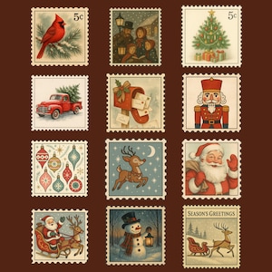 Christmas Vintage Clipart PNG SVG | Retro Christmas clipart bundle | Christmas Clipart | vintage christmas png | retro santa svg