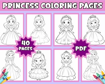 Princess Coloring Sheets, Princess Coloring Pages For Kids, Coloring book for girls, Princess Coloring Book, baby shower games, cute color