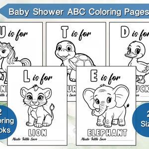 Baby ABC Ausmalen, Babys erstes Malbuch, Baby-Party-Spiel, Baby-ABC-Buch, Buch für die Babyparty, Baby-Ausmalbuch, Baby-Ausmalbuch