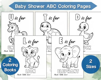 ABC baby shower coloring, babys first coloring book, baby shower games, baby abc book, book for baby shower, abc coloring,cute coloring book