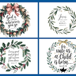 Faith Wreath Bundle for Christmas, Christian Clipart, Bible Verse Ornaments image 4