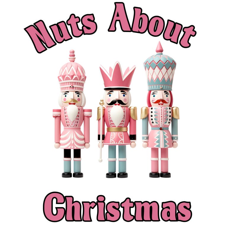 Pink Nutcracker PNG, Pastel Christmas Clipart, Ballet Holiday SVG Bundle image 6