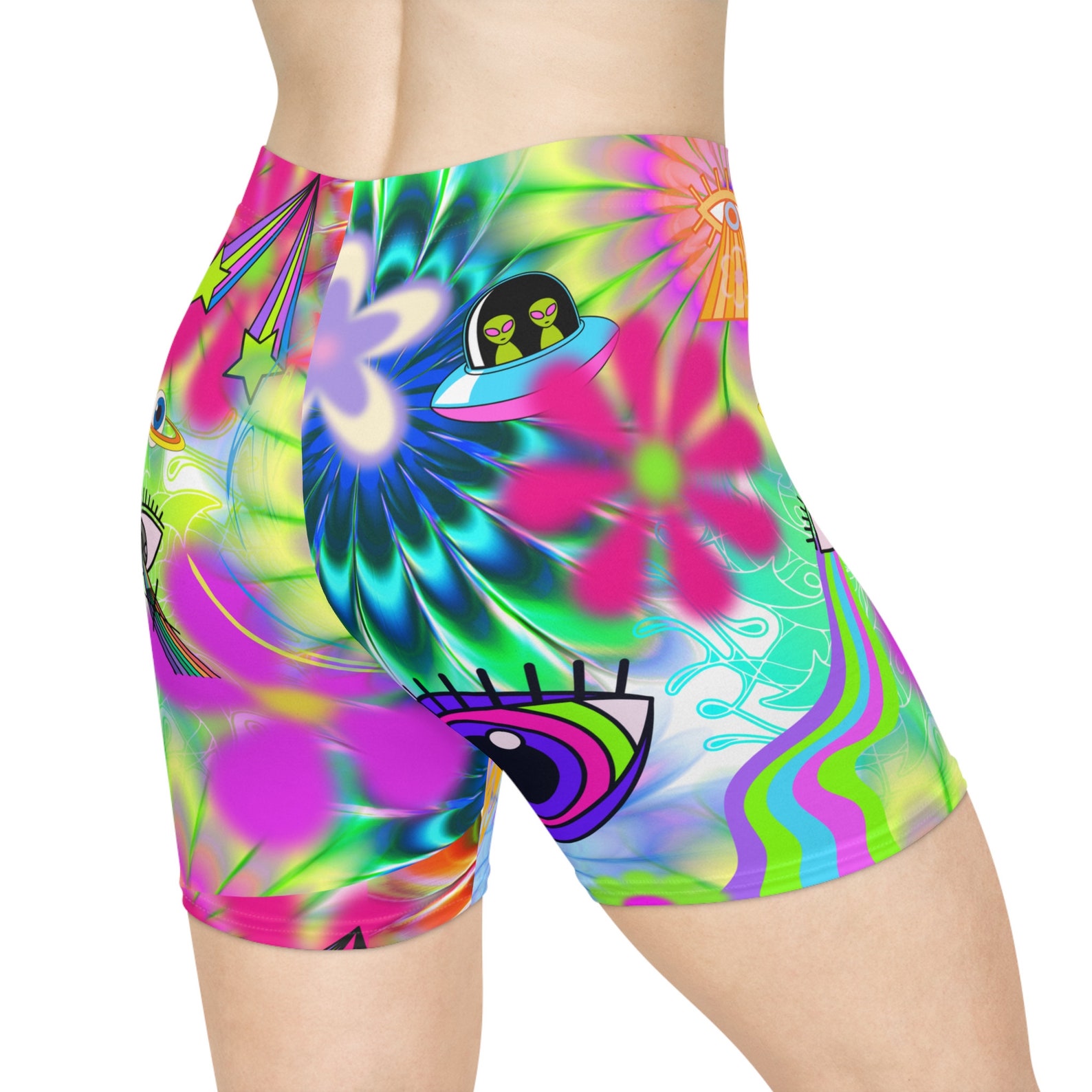 Psychedelic Trippy Doodle Women's Shorts