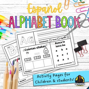 Spanish Printable Activity Pages Kindergarten Spanish Language Learning Spanish Alphabet Color Worksheets Practice Bilingual  Preschool Game