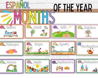 SPANISH Calendar Kit calendario escolar Back To School Bulletin Board Kit classroom decor posters teacher materials flip chart pocket chart