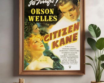 Citizen Kane Orson Welles Vintage Movie Poster